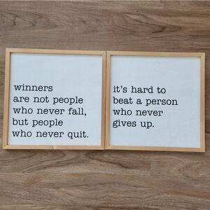 🩵NWT Hobby Lobby Pair of 12x12 Inspirational Quotes